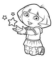 coloriage dora avec les etoiles